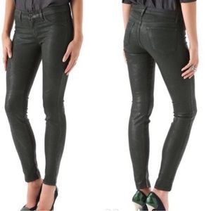 J. Brand Coated Super Skinny Stretch Jegging Jeans Black 27